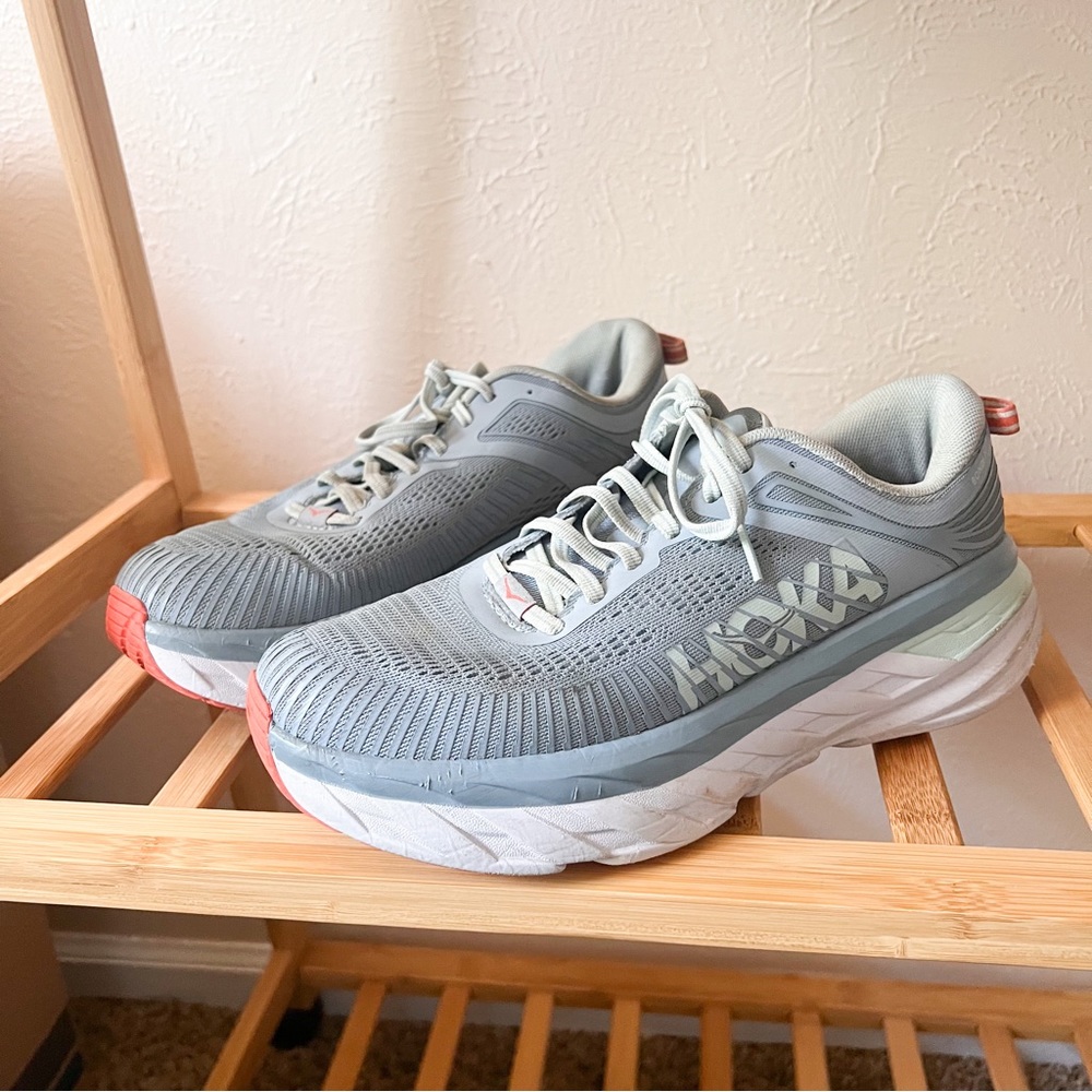 Hoka One One Bondi 7 women’s running shoes blue fog